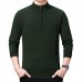 Mens Knitting Fashion Long Sleeve Half High Collar Casual Sweaters