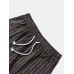 Men Casual Striped Straight Drawstring Waist Loose Pants