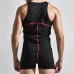 Mens Contrast Color Home Fashion Vest Sexy Casual Cotton Jumpsuits Sleepwear