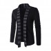 Fashion Cardigan Sweater Mens Trends Knitwear Casual Stripes Color Cardigan