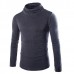 Mens Casual Turtleneck Knitted Sweater Solid Color Slim Fit Pullover Sweater