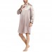 Mens Comfy Long Sleeve Silk Satin Pajama Bathrobe Sleepwear Home Robe