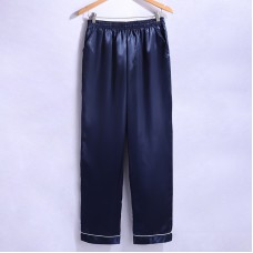 Men Thin Summer Faux Silk Sleep Pants Home Casual Loose Sleepwear