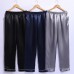 Men Thin Summer Faux Silk Sleep Pants Home Casual Loose Sleepwear