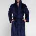 Mens Pure Color Thick Velvet Fleece Sleepwear Comfy Soft Hooded Pajamas Robe