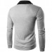 Classic Brief Fashion Neckline Sweatershirt Men’s Single  breasted Hit Color Knitting Cardigan