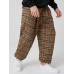 Mens Vintage Plaid Cotton Elastic Waist Drawstring Jogger Pants