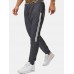 Mens Side Striped Cotton Drawstring Waist Sports Casual Jogger Pants