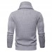 Men’s Casual Knit Flexible Breathable Thickened Buttons Solid Color Winter Long Sleeve Sweaters