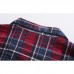 Mens Plaid Printing Turn down Collar Home Cotton Autumn Sleepwear Set