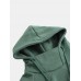 Men Winter High Collar Loose Hooded Solid Color Plus Velvet Thickened Youth Sweaters