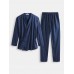 Men Polka Dot Kimono Robe Set Thin Loose Breathable Home Casual Loungewear Pajama Set