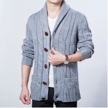 Fall Winter Mens Casual Sweater Coat Knitted Cardigan Large Lapel Long sleeves Tide Sweater