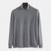 Mens Cotton Fashion High Collar Solid Color Casual Sweaters